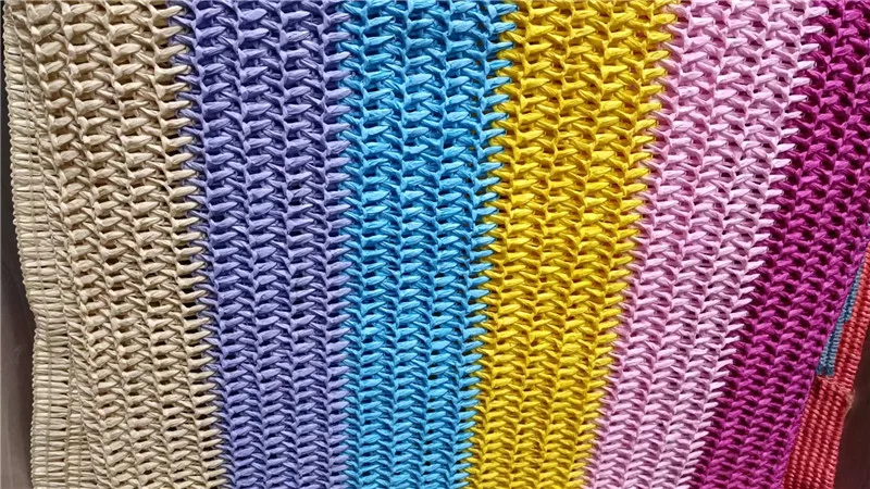 Woven Raffia fabric recycled fabric 100%paper raffia yarn type woven crochet fabric for upholstery