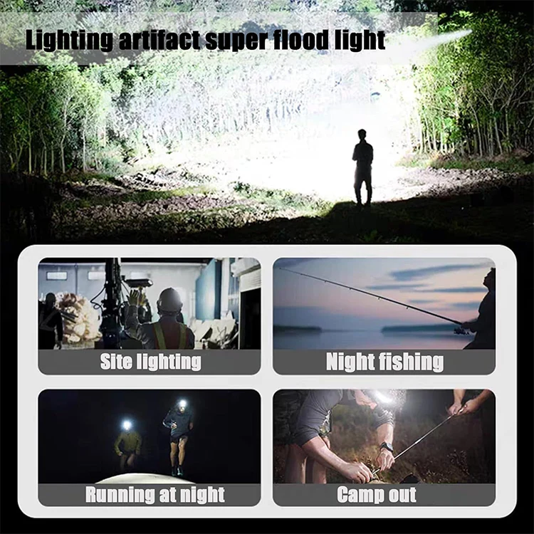 Rechargeable 230° 3 COB LED Wide Beam Headlamp with Motion Sensor