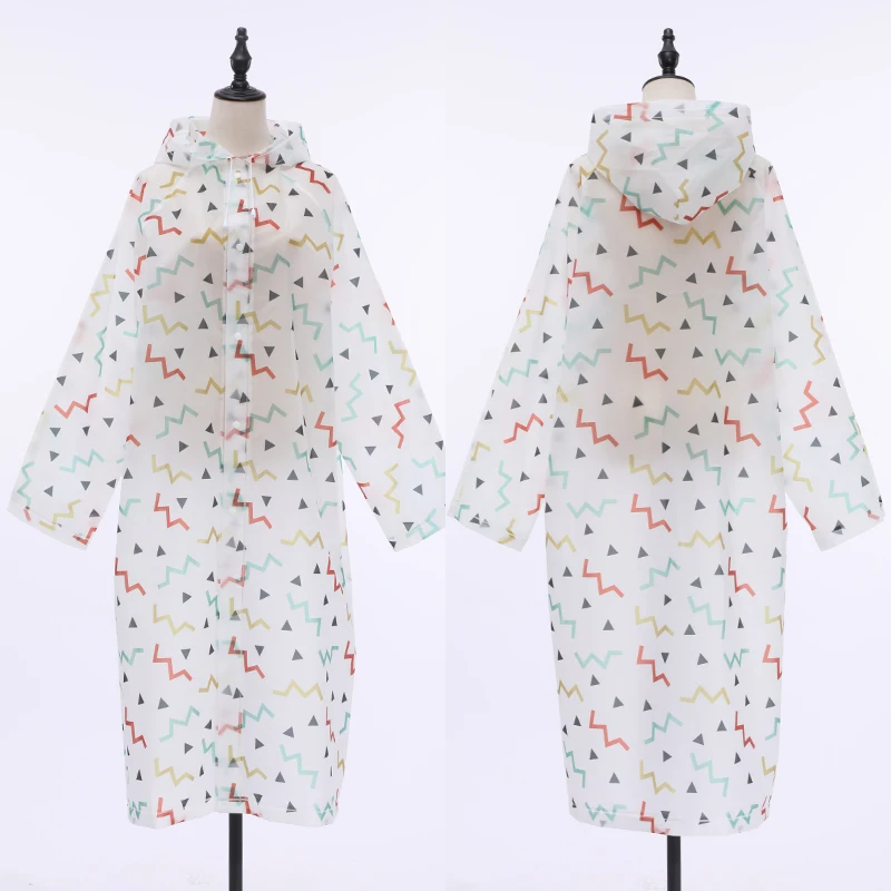 Factory Wholesale Thickened Adult Non-Disposable Full Printing Raincoat Cycling Travel Outdoor Hiking One-Piece Printed Poncho