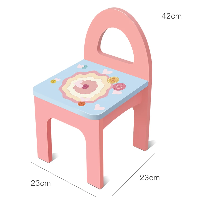 Makeup Toys Wooden Dressing Stool Furniture Toys Pink Dressing Table Stool  Simulated Rainbow Dresser Play House Toy For Girls