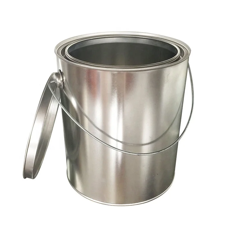 4 liter 1 gallon metal paint tin can pail with tin lid and handle