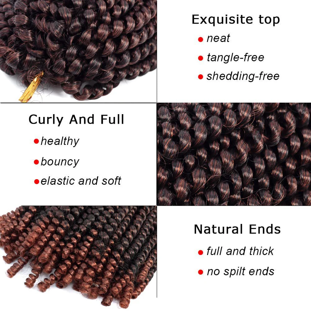 Synthetic Braid Hair Extension Strands Spring Twist Crochet Braiding Hair 22 Inch Passion Twist Water Wave Crochet Hair