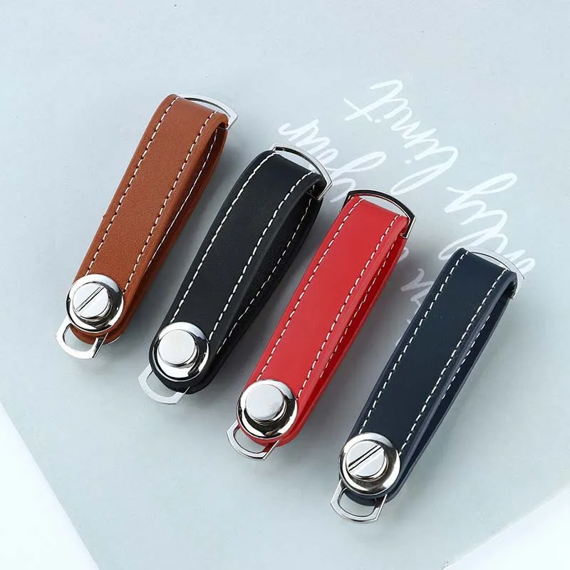Hot Sell Wholesale Metal Creative Gift Key Storage Pocket PU Keychain Compact Leather Key Organizer Keychain