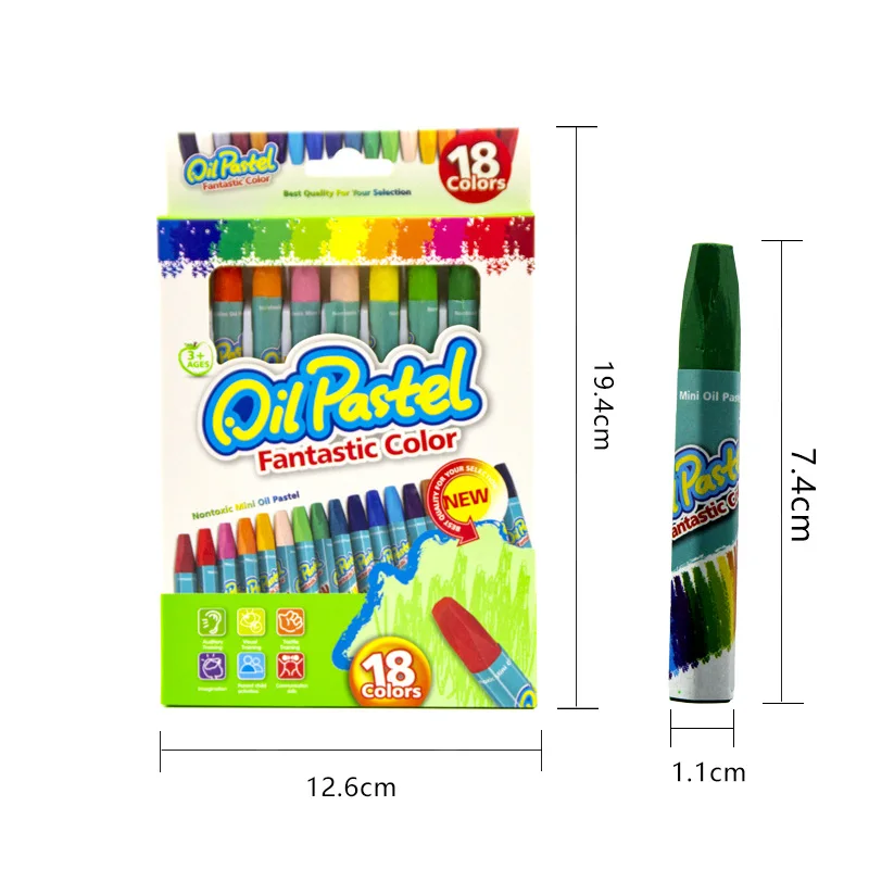 12 18 24 36 pcs Art Drawing Oil Pastel Silky Crayons Set With Custom Logo