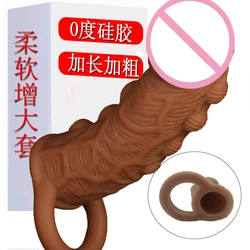 Enlargement Penis Extender Sleeve Dildo Recyclable Condom Delay Ejaculation Sex Toys For Men Intimate Goods Sex Shop