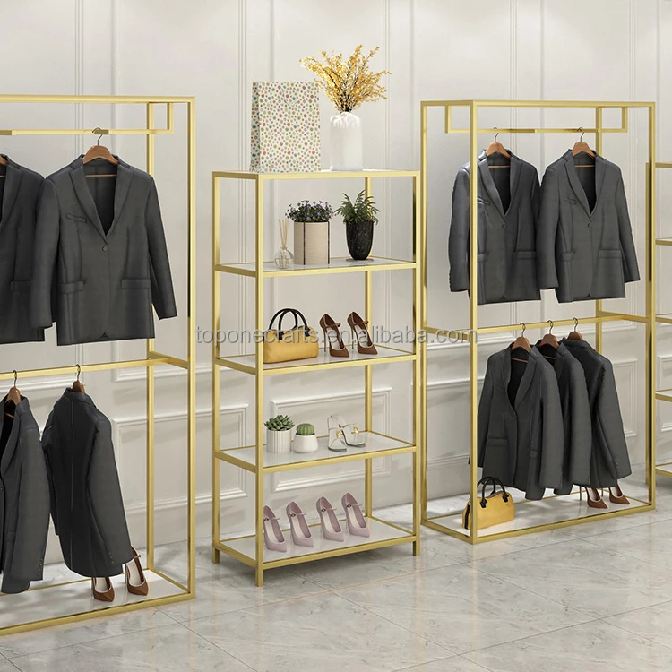Wholesale Bridal Store Stainless Steel Display Rack Gold Garment Shelf Wedding Dress Clothes Display Stand Fast Delivery