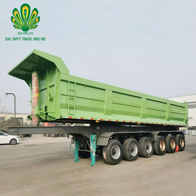 Low Price 3 4 5 6 Axle 80 Ton U-Shape Self Discharge Rear End Tipper Dump Trailer Truck Semi Trailer for Sale