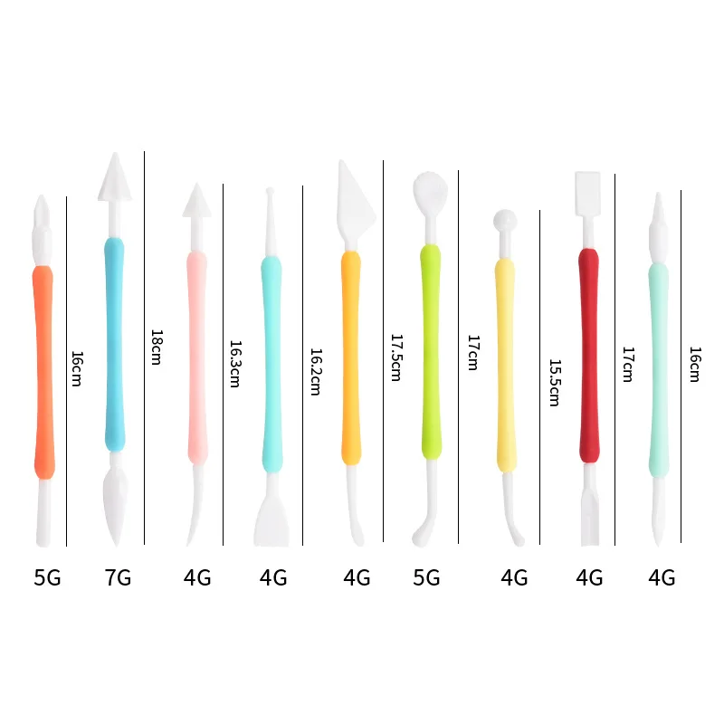 9Pcs Fondant Modeling Tools Set, Gumpaste Decorating Modeling Tools Cake Marshmallow Sculpting Tools Set for Cookie Cake Decor