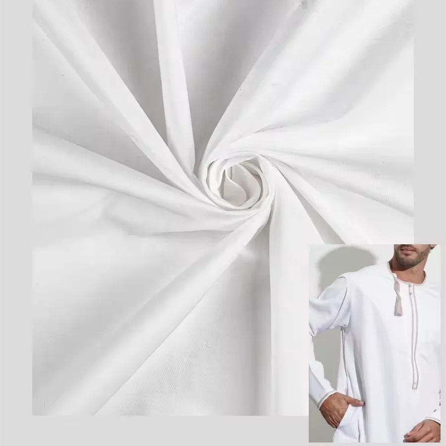 Hot sale T/R Suiting fabric for Muslim Arabian Thobe Robe Fabric viscose poly fabric