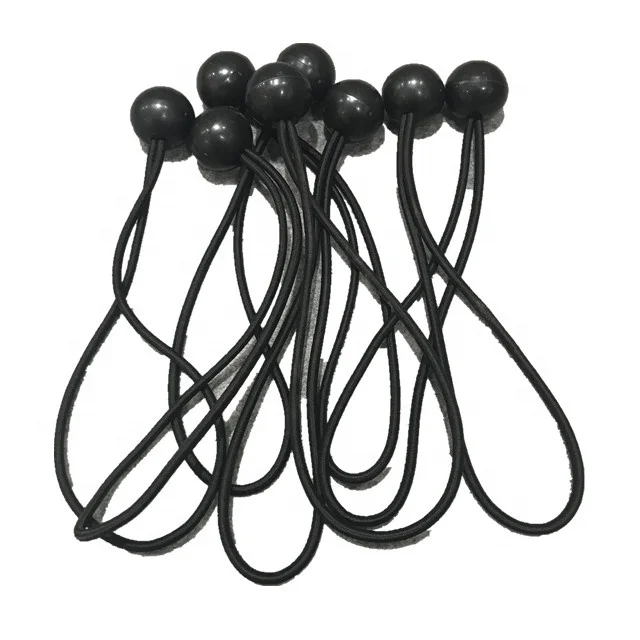 Heavy duty  tarp ties trampoline fix cord with plastics ball black color