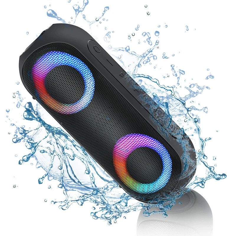 FANSBE High Power Heavy Deep Bass Hi-Fi RGB Wireless Subwoofer Outdoor IPX6 Waterproof Portable Bluetooth Speaker