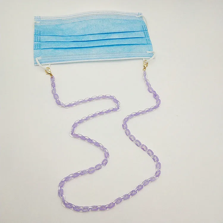 2021 New Customized Hot Sale Multi-Colored Acrylic Linked Glasses Anti Slip And Face Cover Chain Necklace Factory Wholesale