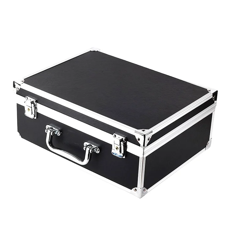 Factory Wholesale Professional Black Aluminum 2 Side Lock Tattoo Kit Case Box for Tattoo Machine Tools