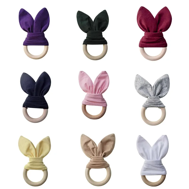 new design wooden Newborn Rattle Natural Rubber Diy Baby Teether Pacifier