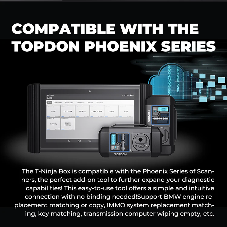 TOPDON T-Ninja Box Obd2 Smart Pro устройство для программирования автомобильных ключей программист автомобильный иммобилайзер инструмент ключ