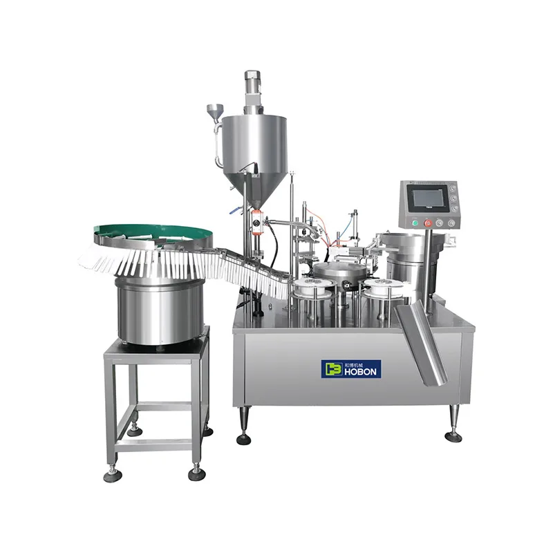 Tabletop Liquid Body Application Small Bottle Fire Resistant Automatic Cone Vacuum Gel Pressure Filler Nozzle Filling Machine