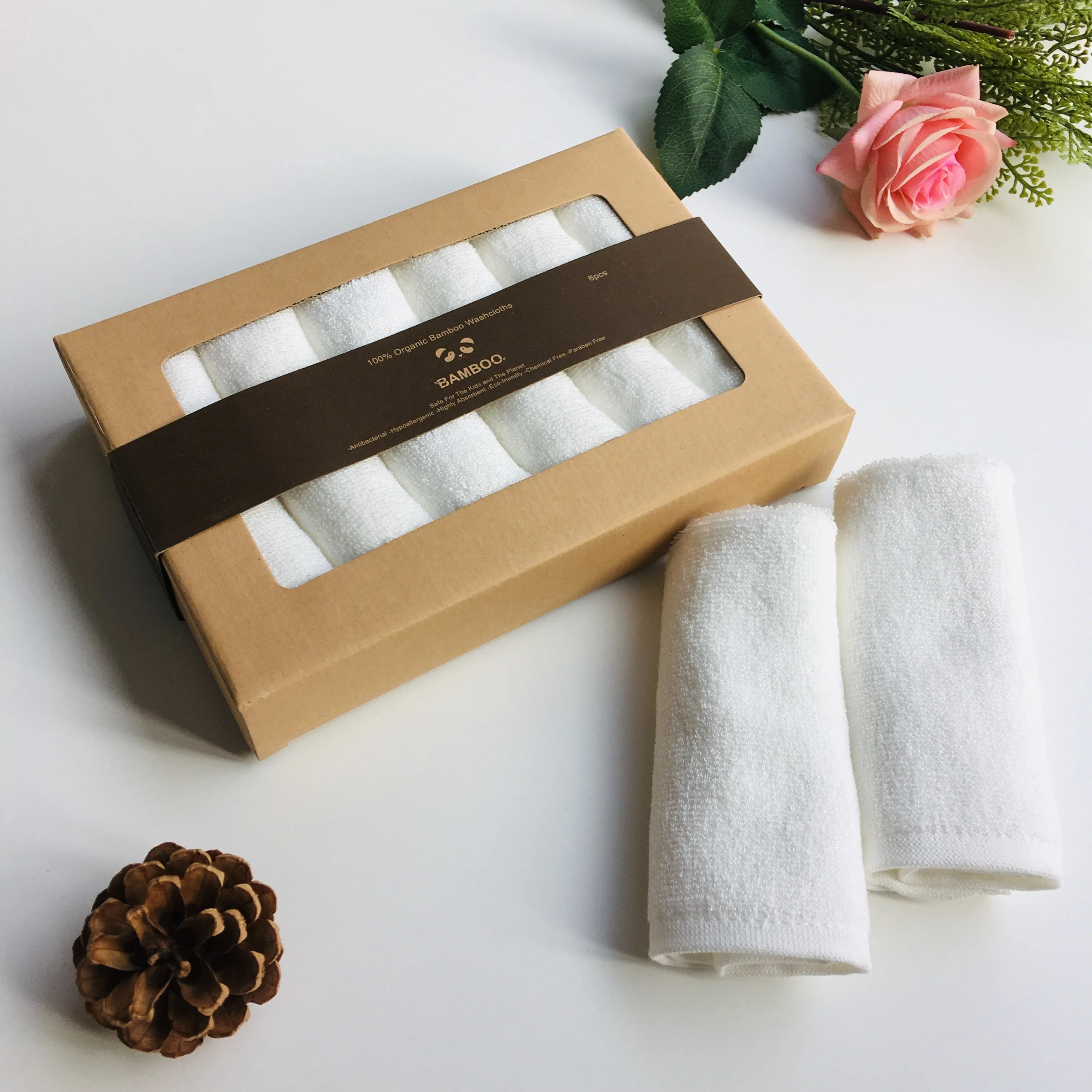 Индивидуальная Высококачественная мягкая органическая детская мочалка из 100% бамбука размером 10x10 дюймов