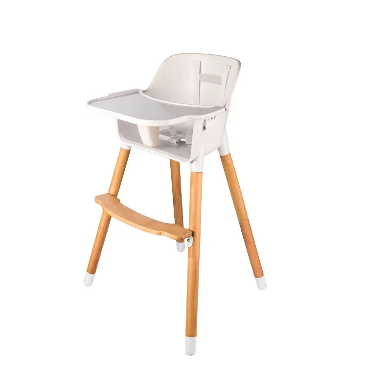 EN14988 деревянный детский высокий стул 3 в 1 со столом