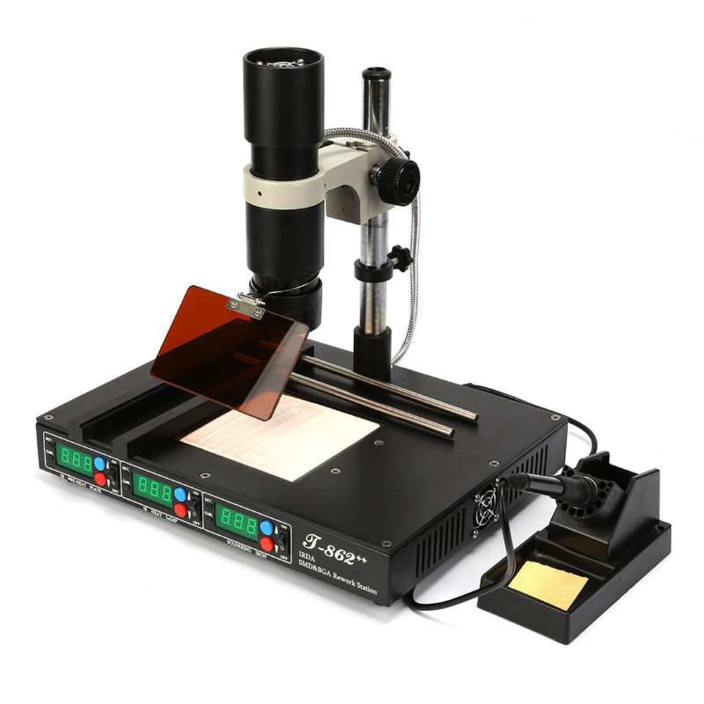 Авторизованная фотолаборатория T-862 ++ IRDA SMD и BGA IR наладочная станция сварочный аппарат инфракрасный