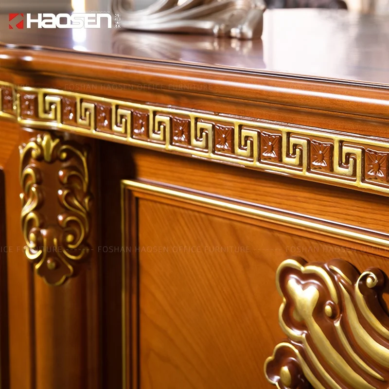 Royal classical escritorio luxury Commercial Furniture wood executive president office table director desk