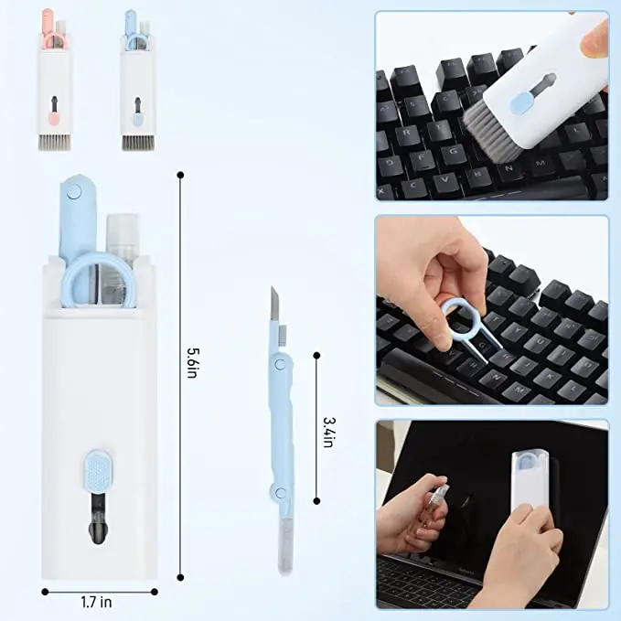New 7 In 1 Multi-purpose Cleaning Kit Packaging Customized Phone Cleaning Brush Tool Keyboard Cleaner Kit For Laptop