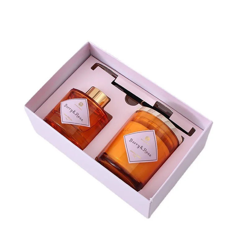 Elegant Wedding or Party Favors Popular Glass Cup Rattan Aromatherapy Wax Scented Candle