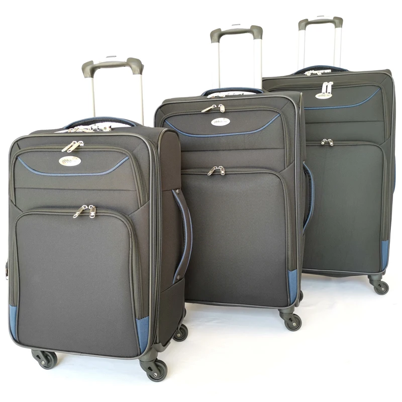 fabric EVA trolley travel luggage bag travel luggage turn 360 wheels 3pcs set spinner luggage soft case