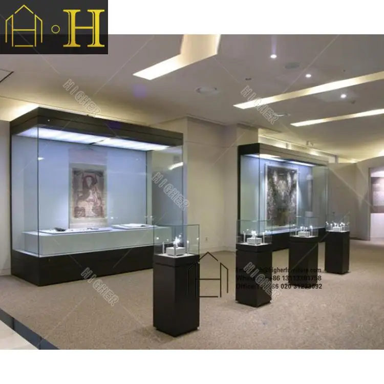 Boutique Curio Cabinet Glass Display Museum Display Showcase Glass Display Showcase Led Light