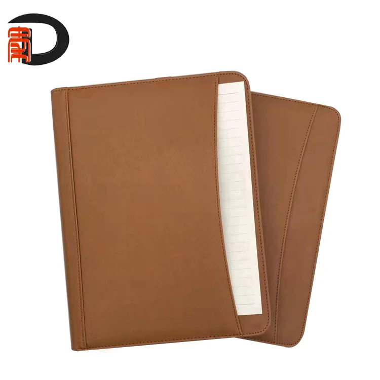 2023 Amazon Hot PU leather a4 File Documant Folder Portfolio Can Be Custom Conference signature folder