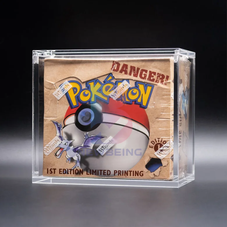 Высокое качество на заказ один кусок карты игры pokemon бустер коробка прозрачный акриловый