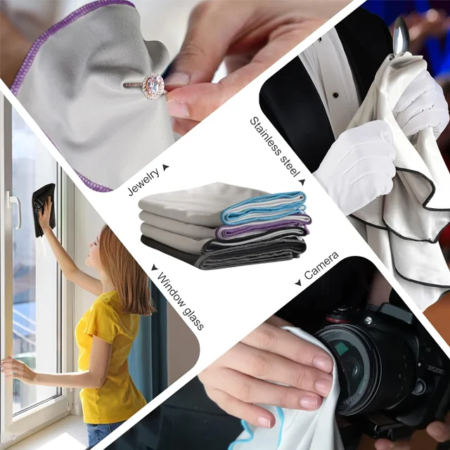 Wholesale High quality  white Double-faced velvet polishing cleaning cloth microfiber wine glass wiping Towel