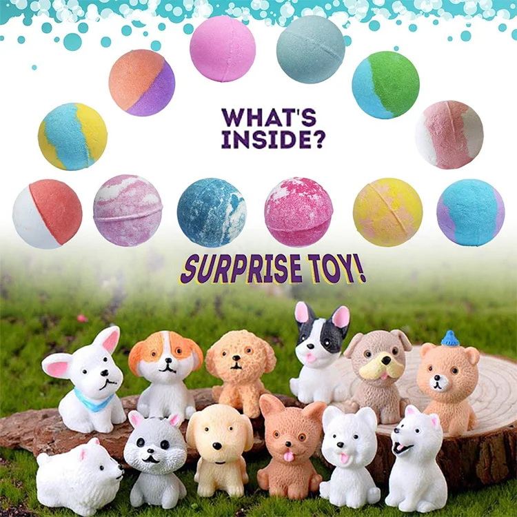
Natural OrganicBath Bombs for Kids with Surprise Toys Inside Gentle and Kids Safe Spa Bath Fizz Balls Kit Kids Bath Bombs 