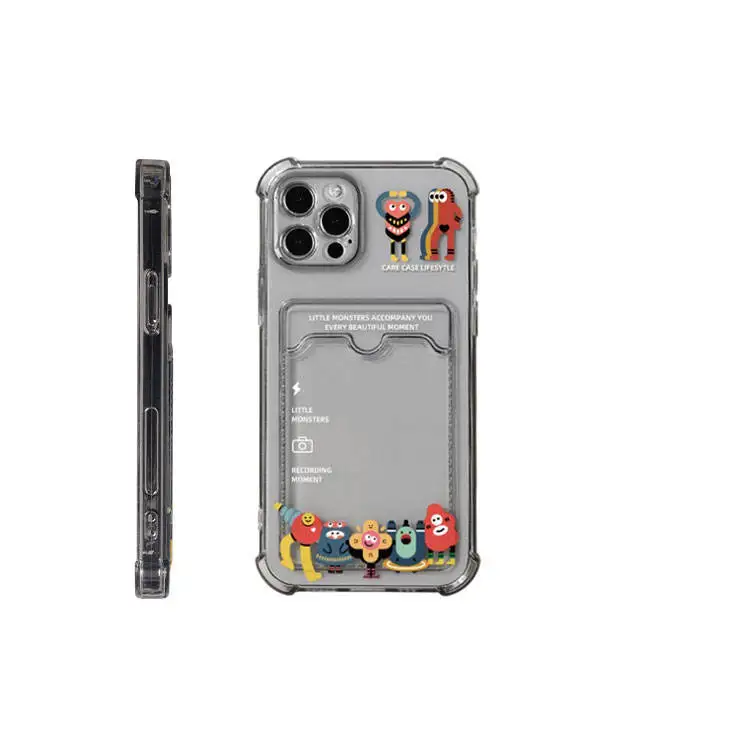 New Transparent Credit Card Photo Change Card Holder Bag For Mobile Phone Case Iphone X 7p 8p 10 11 12 Pro Max