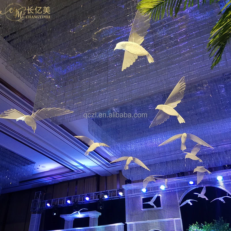Iron Mesh Flying Bird Wedding Props Layout Pendant Window Decoration Wedding Site Ceiling Decoration
