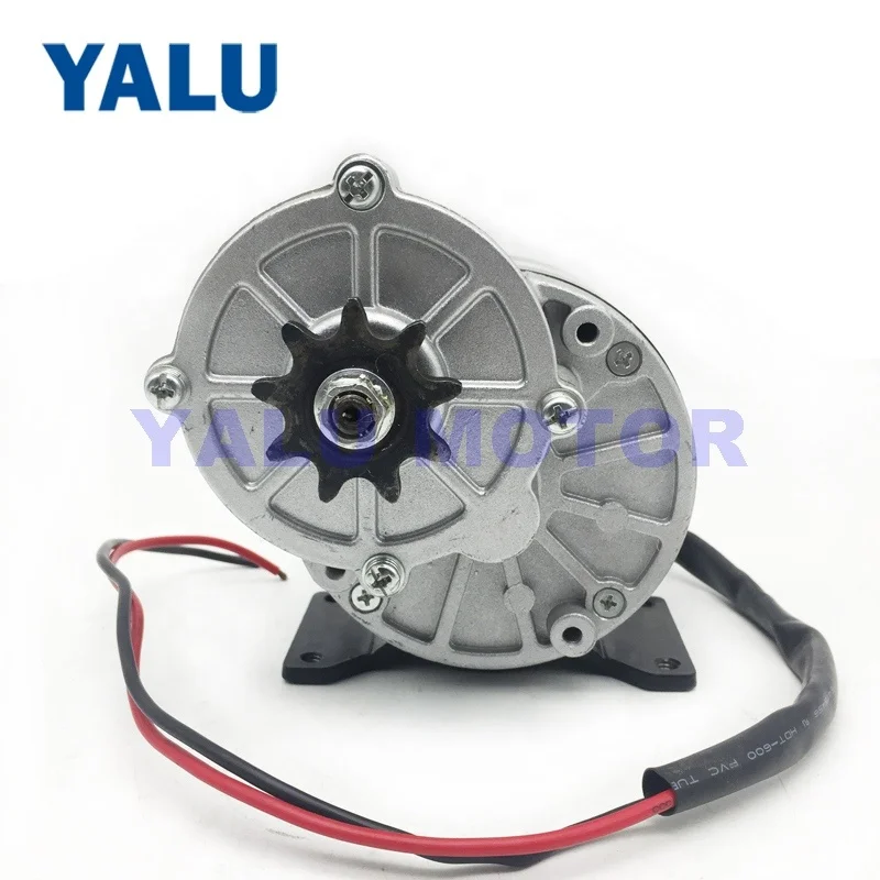 MY1016Z 12V 24V 250W Electric motorcycle ATV E-scooter Geared Brush DC Motor with 420 Chain Sprocket for Ebike Go-Kart Vehicle