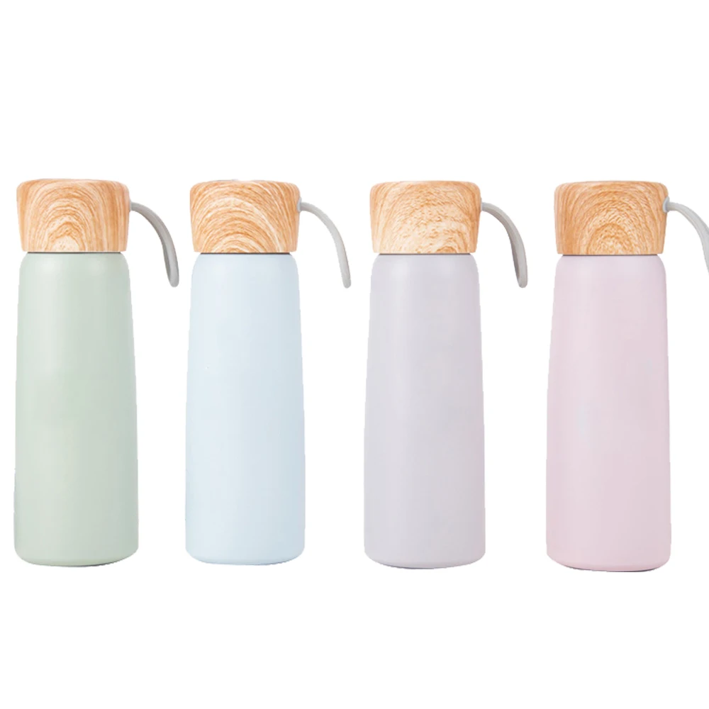 CL1C-B98 ComLom New Shape Stainless Steel Vacuum Conical Thermos with Wooden Lid and handle