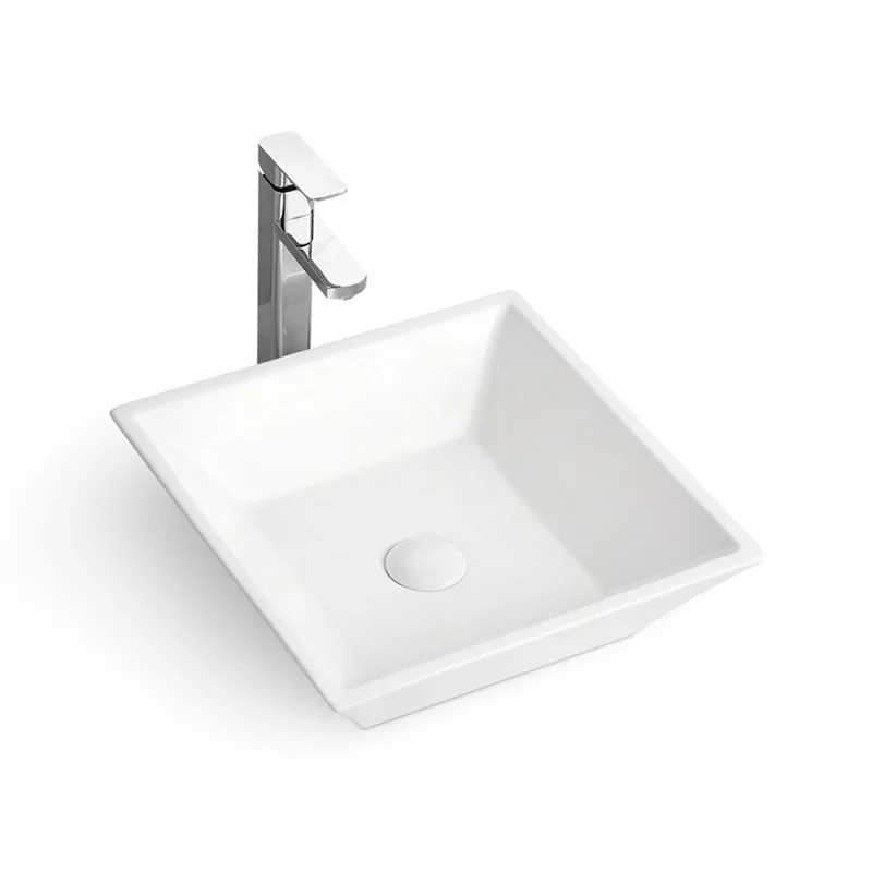 European White Ceramic Art Hand  Wash Basin  Above Counter Top Bathroom Vessel Sink