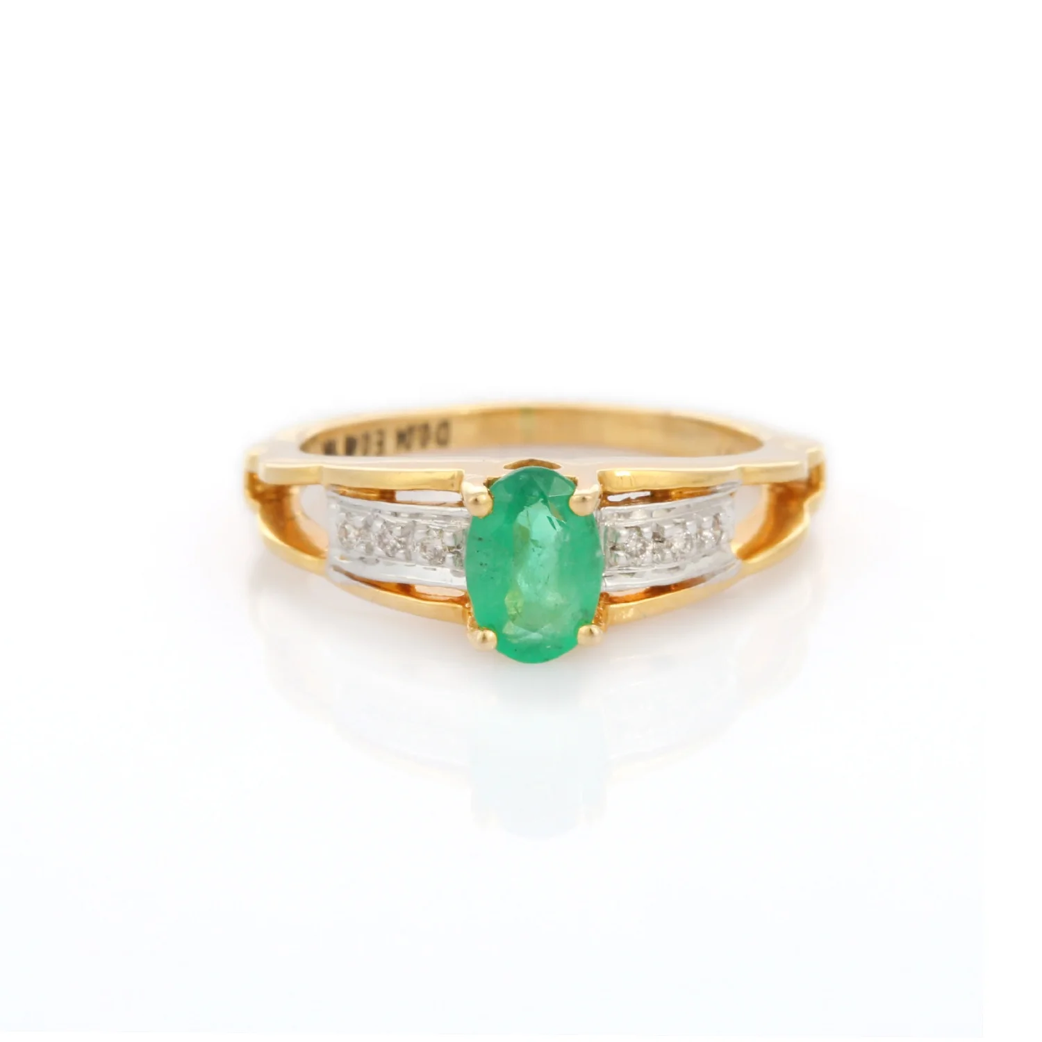 Luxury Jewelry Natural Emerald Diamond Wedding Ring 18K Solid Yellow Gold Finger Ring Fine Jewelry For Men Women
