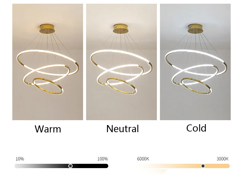 Nordic restaurant chandelier living room lamps modern minimalist home circular hall lamp