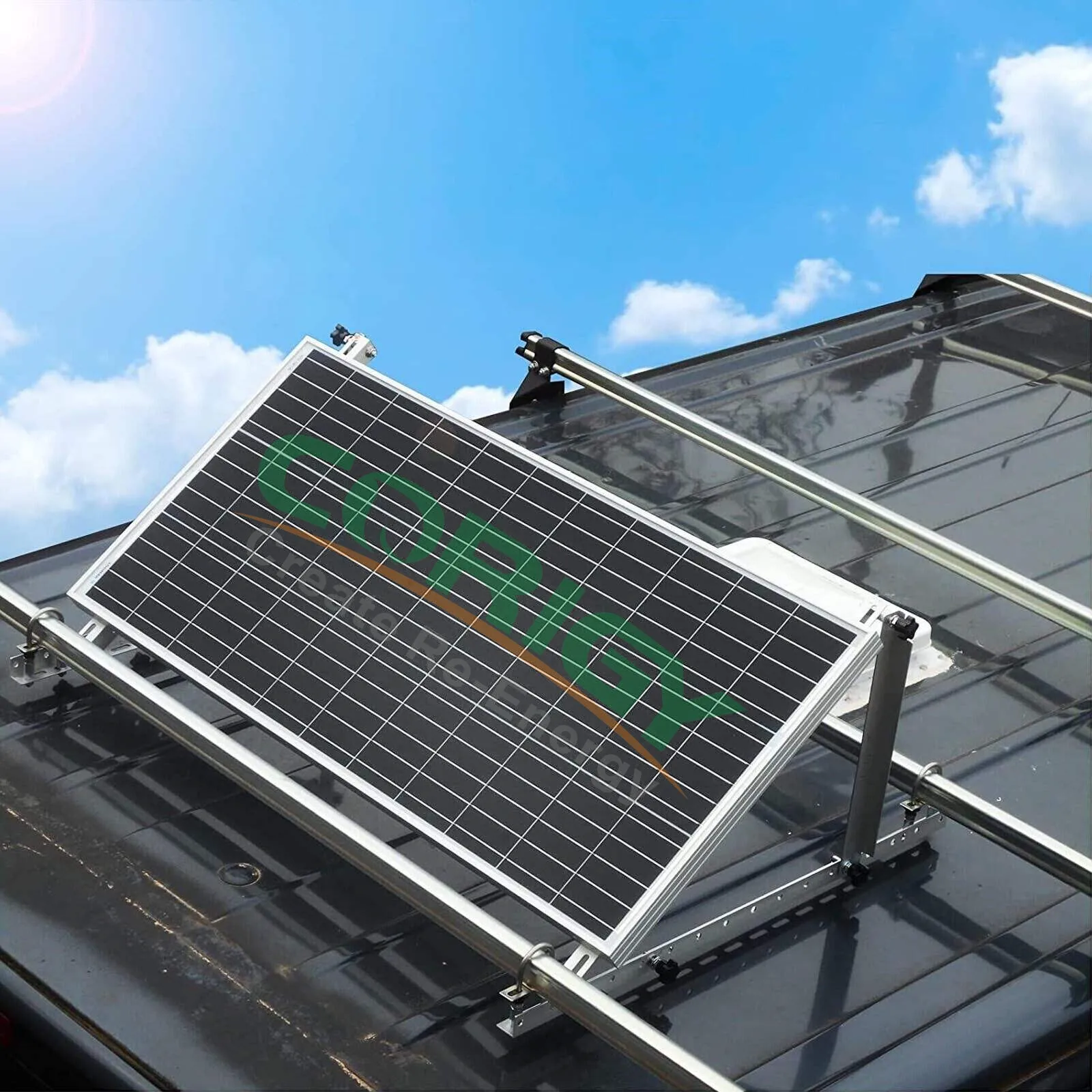 Corigy 4pcs Solar panel photovoltaic bracket 114cm photovoltaic solar module 0-90 degree upright for 200W 500w Solar panels