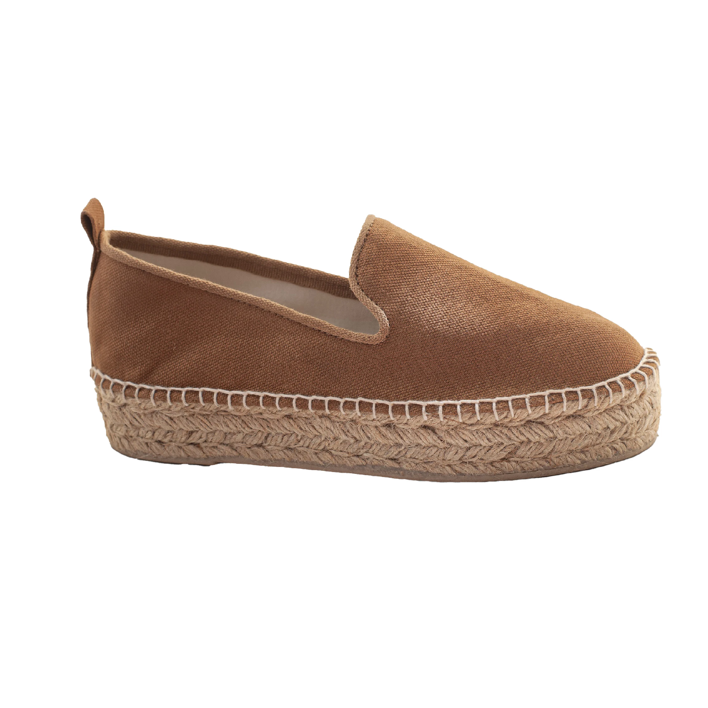 OEM Service Customized Design Premium Quality Cotton Solid Color Jute Canvas Trendy Shoes Stylish Womens Espadrilles Shoes