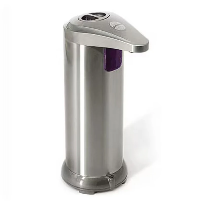 Stainless Steel Adjustable Levels Infrared Motion Sensor Touchless Automatic Soap Dispenser for Bathroom Kitchen School Hotel