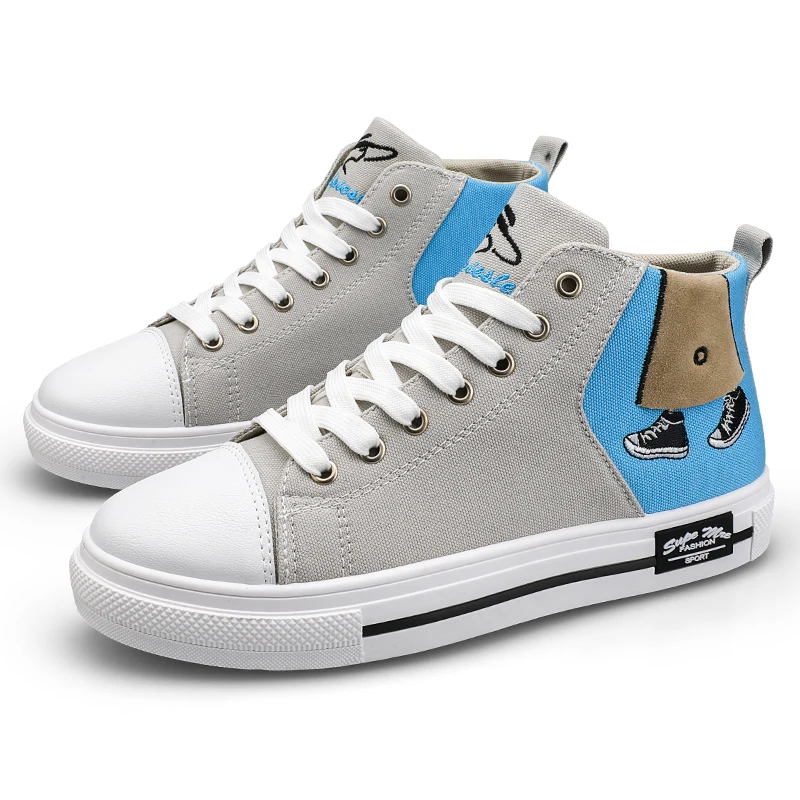 Explosive high-top canvas couple shoes middle school students shoes men and women canvas trendy shoes