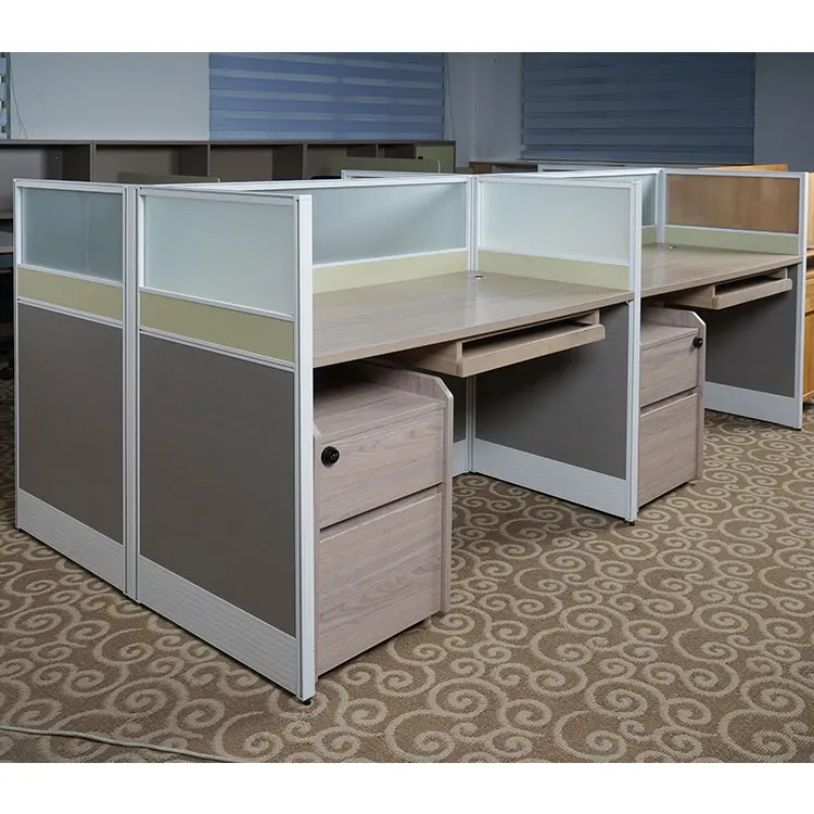 Office Furniture Set 4 Person Work Bench Workstations Office Table And Chair Set Modular Partition Office Cubicle Workstation