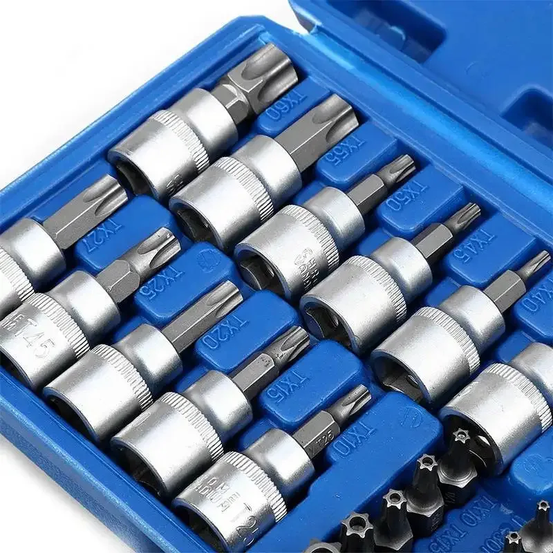 34PCS Socket Wrench Automotive Repair Tool Sets Chromium Vanadium Steel Socket Tool Sets