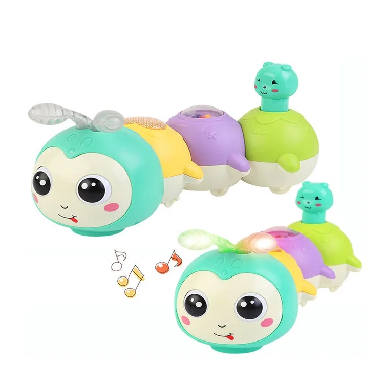 ITTL Electric magnetic suction light music press BB fun electric universal Carpenterworm toy for Toddler Educational