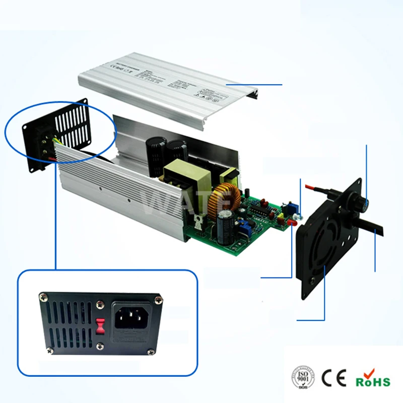  12V15ACharger выходное напряжение Серебряный алюминиевый корпус 13 8 V 12vlead-кислота батарея умное зарядное