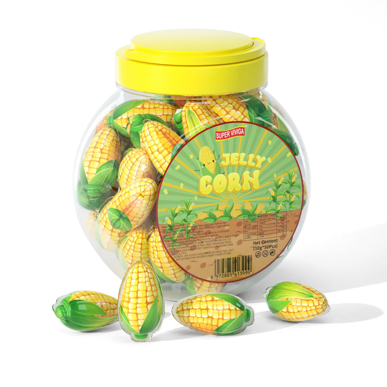 Wholesale Custom Halloween Sweet Gummy Corn Shape Soft Candy