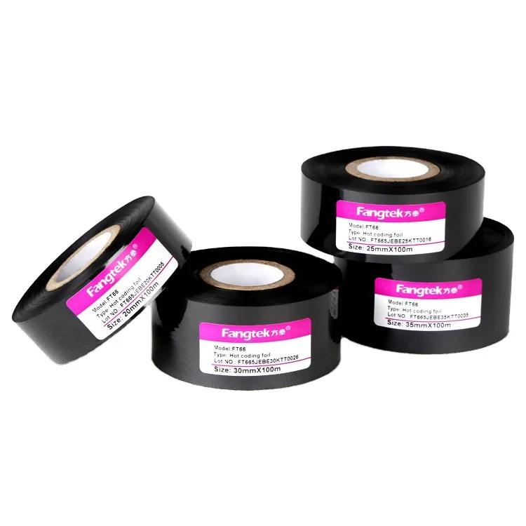 25 мм x 100 м черная Горячая Печать Дата кодирование фольга лента fc3 fc2 для печати партии штамповки