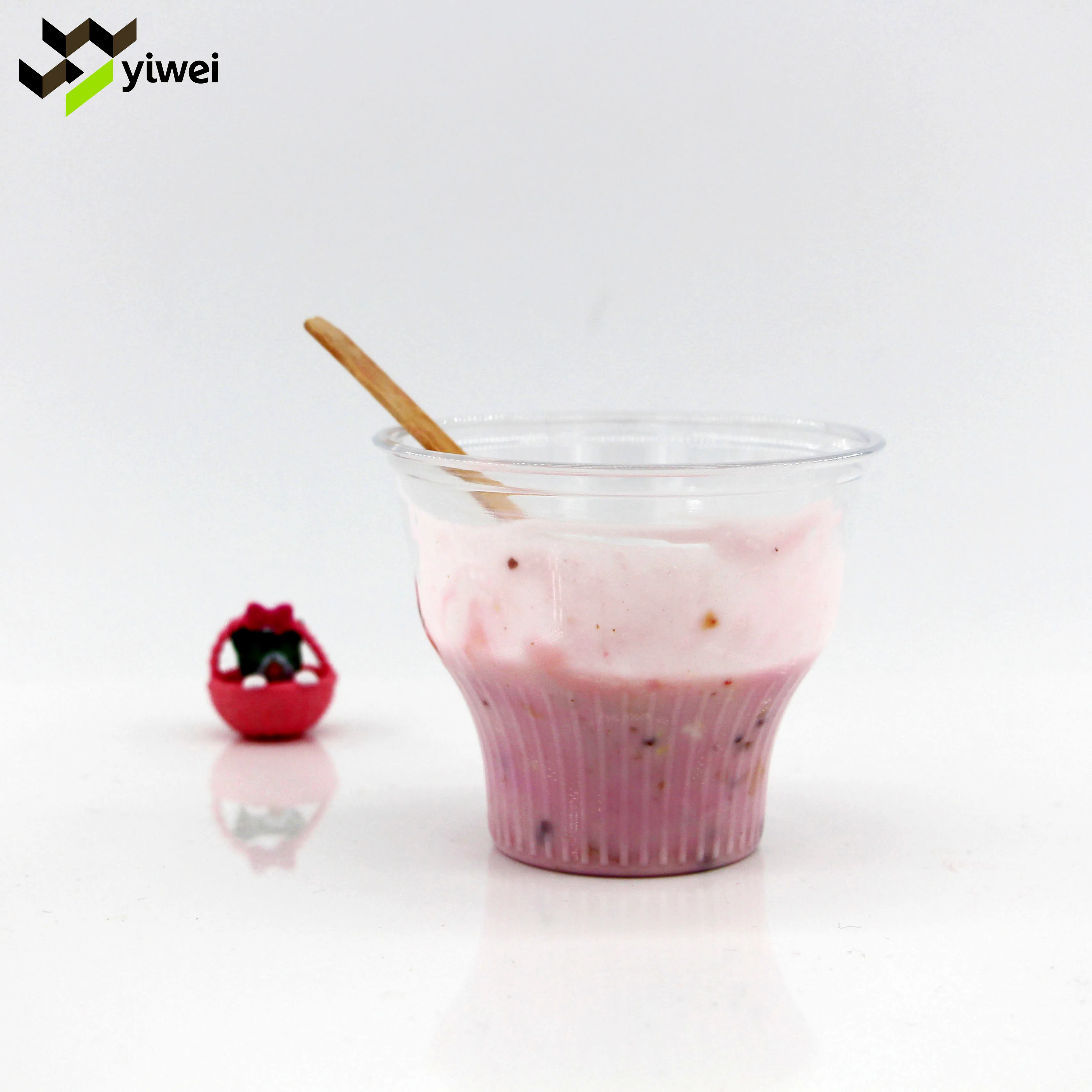 Wholesale Eco Friendly Disposable Plastic Cup Custom Transparent Ice Cream PET Cups Biodegradable for Cold Drinking